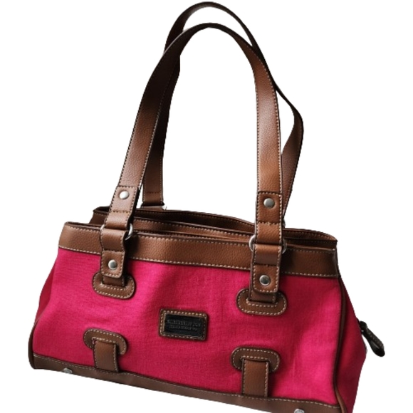 Caribbean Joe Island Supply Company Hot Pink Canvas Handbag - Picture 1 of 10